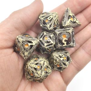 Hand Polished Metal Polyhedral Dice Resin Polyhedral High Temperature