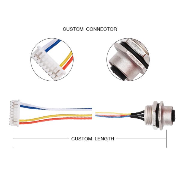 Molex 510210800 TO Amphenol LTW M12D-04PFFS-SH800 Display Industrial Ethernet Cable