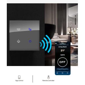 Tempered Glass Zigbee Smart Switch Tuya Mobile App Wireless Control Touch Panel