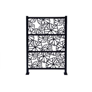 Fashion Black Aluminum Privacy Fence Panels Laser Cutting Metal Modern