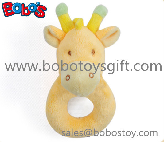 Buy 6"Orange Giraffe Soft Ring Rattle Baby Toy at wholesale prices