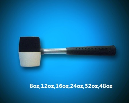 Buy white and black rubber mallet hammer with steel handle at wholesale prices