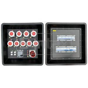 China Syntax MD3 4P 63A Three Phase Portable Distribution Boards HDPE IP67 With Breakers for Event Power 630x430x680mm on sale