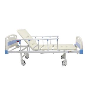 Aluminum Alloy Guardrails Manual Crank Medical Hospital Bed With Noiseless