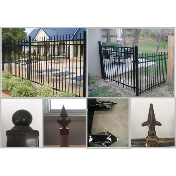 Heavy Duty Black Steel Fence For Commercial Project OEM / ODM Available