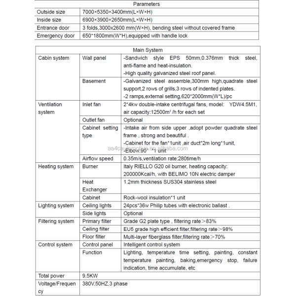 AA4C Spraybooth auto painting booth car baking oven AA-LX2