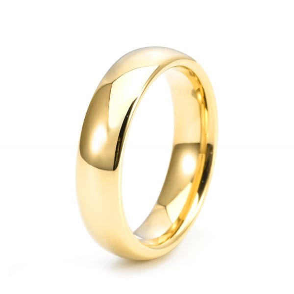 Jewelry Type Women's Wedding Jewelry 4mm Polished Brushed Faceted Gold Tungsten Carbide Ring