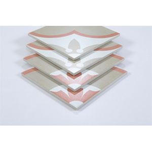 White and Blue Retro Flower Ceramic Rustic Tile 200x200mm