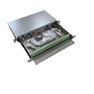 Quality Black 24-48 Slding Type Rack Mount Fiber Optic Patch Panel For Network Cabling for sale