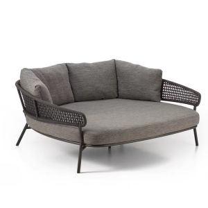 Luxury Hotel Outdoor Rattan Round Bed Alfresco Lounger Sofa