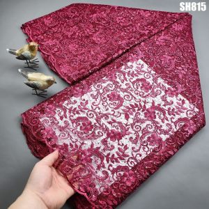 African Chantilly Lace Guipure Lace Mesh Tulle Lace with Glitter Decoration