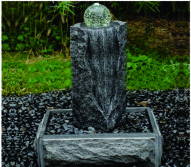 Hexagon Base Natural Stone Fountains Outdoor For Lanscape Hand Carved