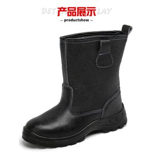 Kevlar Midsole Safety Shoes Cowhide Genuine Leather Work Boots with Steel Toe