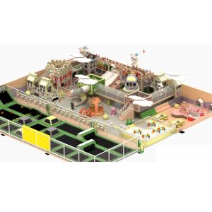 snow theme plastic kids indoor play structure with various games