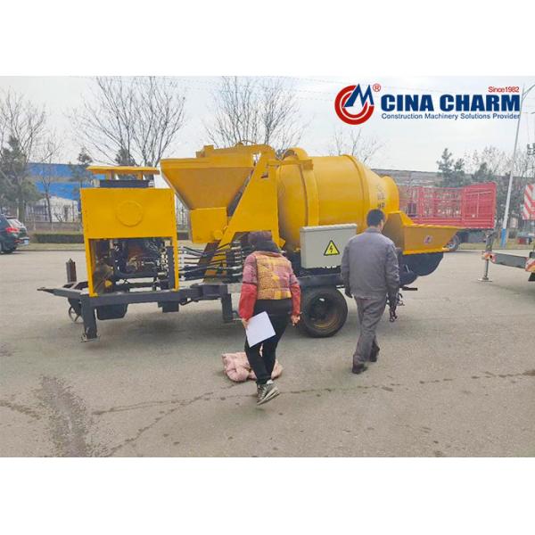 JBS40R Concrete Mixer And Pumping Machine Diesel Type With 100m Pipe And Spare Parts