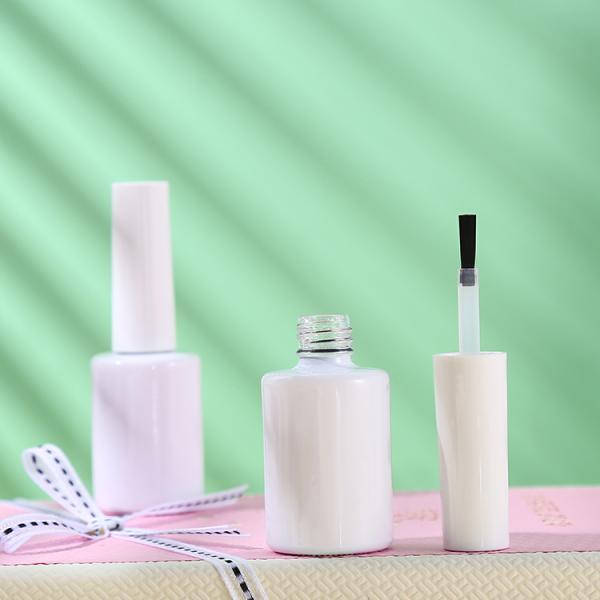 Unique Empty Glass Bottle for Nail Polish Base Material Glass With Reed Diffuser or not NO Cap and Brush 10ml Pink White