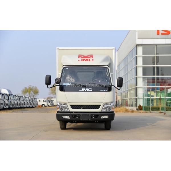 Factory Supply Small Lorry Truck 4X2 Mini JMC Box Cargo Truck Single Row 129HP 3.7M Light Van Cargo Truck