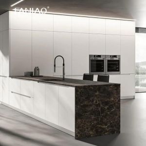 Modern New Design Melamine Kitchen Cabinets For Villa Project