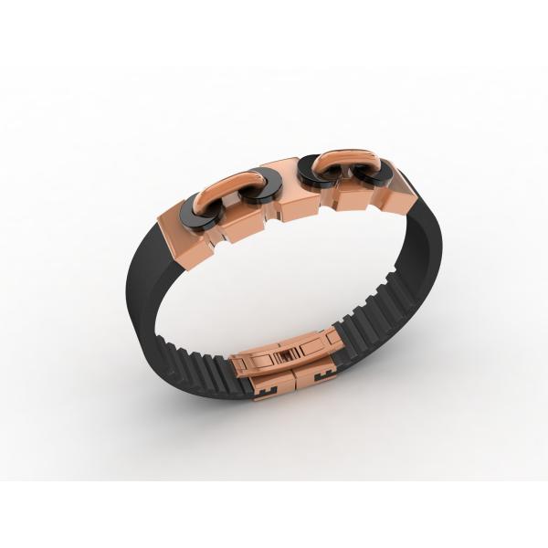 Top Quality Europe Fashion Stainless Steel Genuine Leather Silicone Bangle