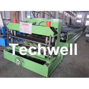 China Color Steel Glazed Tile Roll Forming Machine with PLC Computer Control to Europe on sale