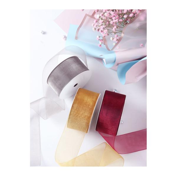 Wide Christmas Decoration Ribbon Tape Organza Ribbon For Gift Packing