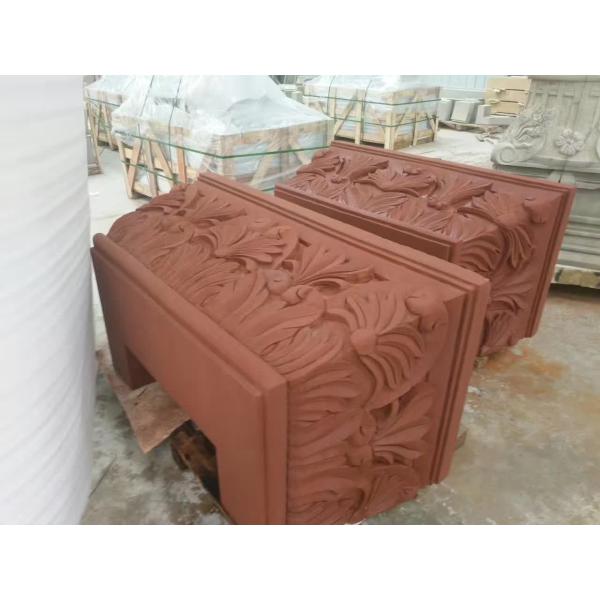 SGS Certified Pure Red Sandstone Carving Garden Decorative Stone Relief Art