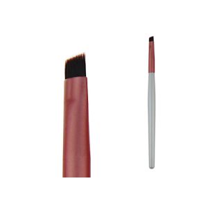 Brown Nylon Hair Eye Makeup Brushes Red Metal Ferrule Silver Wood Handle