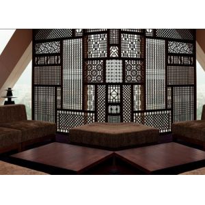 China Vertical / Multi Fold Decorative Metal Screen Panels Customized Patterns on sale