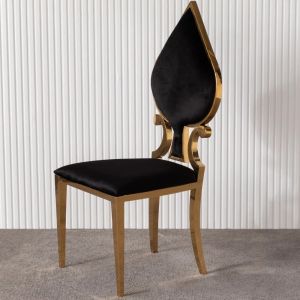 Luxury Fully Assembled Black Sweetheart Chairs For Wedding