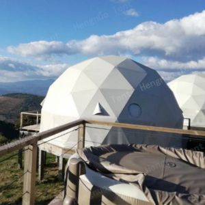 Waterproof Clear Window Geodesic Dome Tent Camping Zipper Door