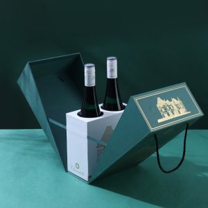 Double Door Cardboard Gift Packaging Box For Alcohol Wine Champagne