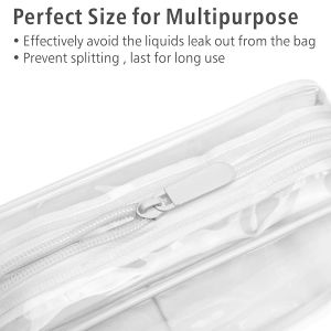 Clear Waterproof Toiletry Bag Quart Size Travel Makeup Cosmetic Bag For Women