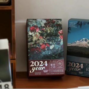 Custom Printed Advent Calendar Desk Calendar With Tear Off Landscape Paintings