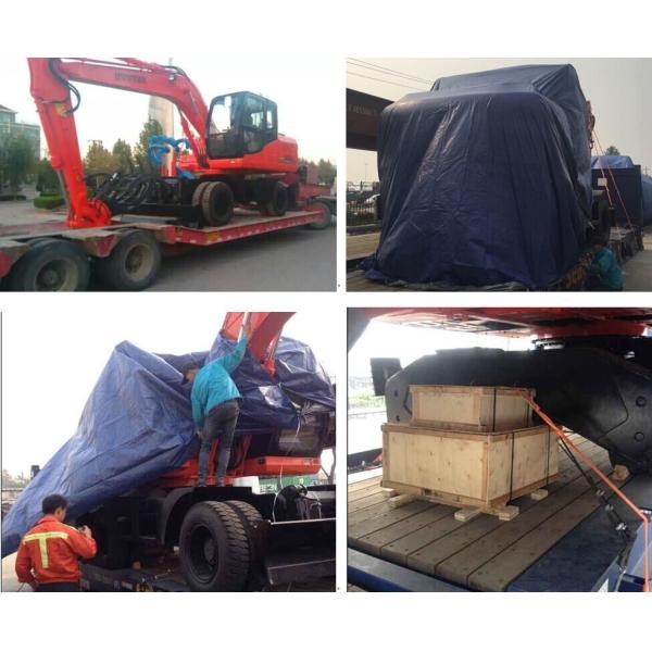 43.6kw 7t Earth Excavation Machine HT75W With Four Wheel