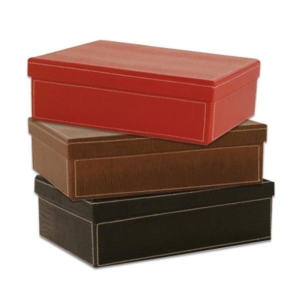 Buy Faux Leather Candy Rigid Packaging Box UV Coating With Lids at wholesale prices