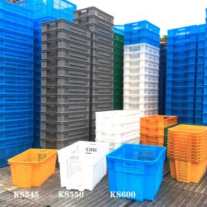 Mesh Nestable Crate Turnover Plastic Mushroom Crate Stackable Moving Bins