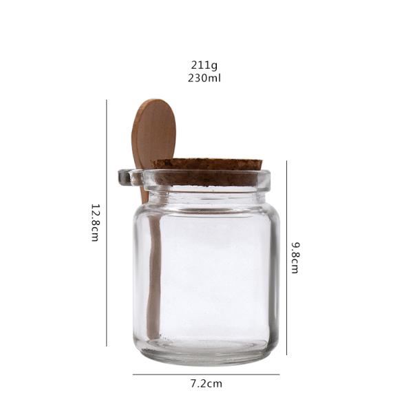 Herbs Spice 230ml Glass Food Storage Jars With Spoon