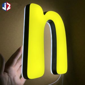 Backlit LED Acrylic Signage Smooth Line Commercial Advertising