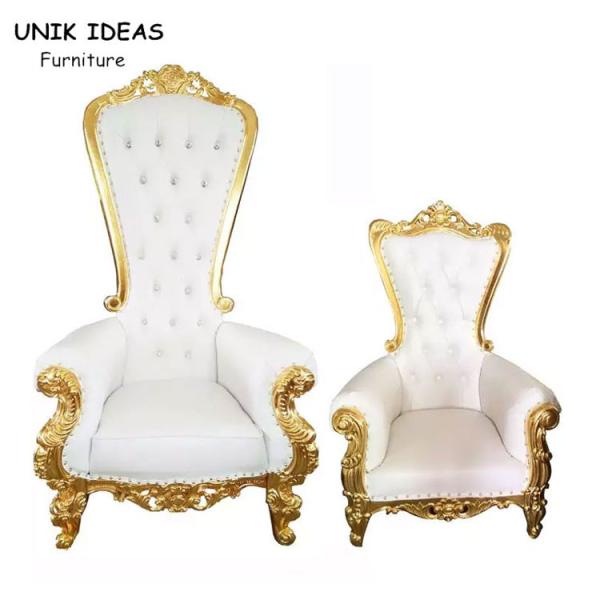 Buy Royal High Back King Throne Chairs Wedding Rental Bride And Groom Sofa Chair at wholesale prices