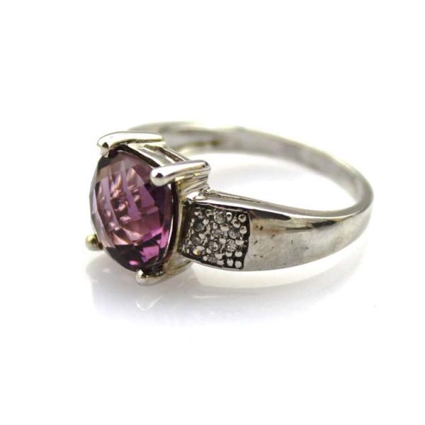 18k Yellow Gold Plated 925 Silver Ring with 8x10mm Yellow Cubic Zircon (F24)