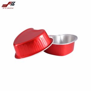 Heart Shape 100ml Aluminum Foil Baking Tray Cupcake Container