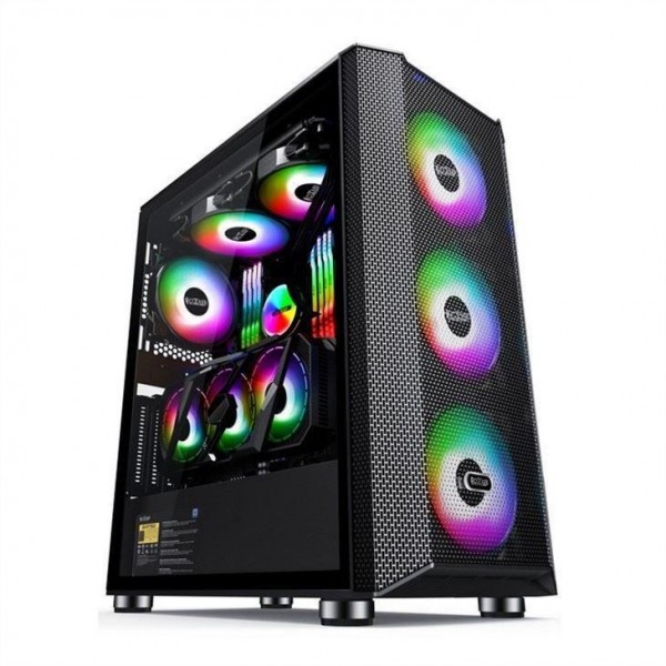 Buy Computer Case with Magnetic Design Dust Filter Supports 6 Fans ATX Mid-Tower PC Gaming Case Glass Side Panel Cable Manag at wholesale prices