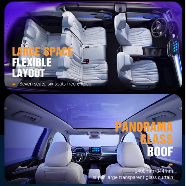 Small Electric Vehicle Vw ID6 2023 EV RHD Car with 7-Seater Electric SUV and Ternary Lithium Battery in White Exterior