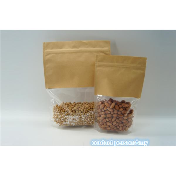 Buy Kraft Paper Resealable k Stand Up Pouches / Food Packaging Pouches at wholesale prices