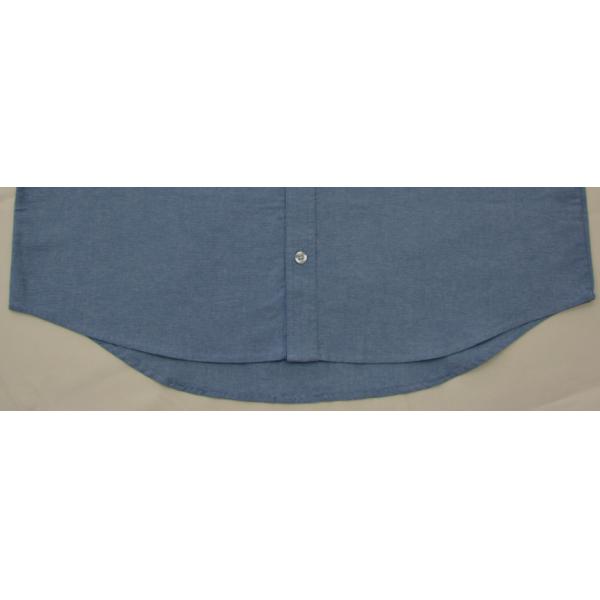 Men's 100%Cotton Chambray Blue Work Shirt Long Sleeve Chest Pockets Detailed Sleeve Band
