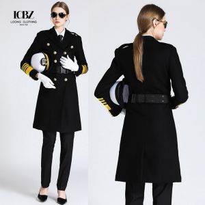 Unisex Woolen Jacket Captain Long Woolen Coat Nizi British Navy Thickened Winter