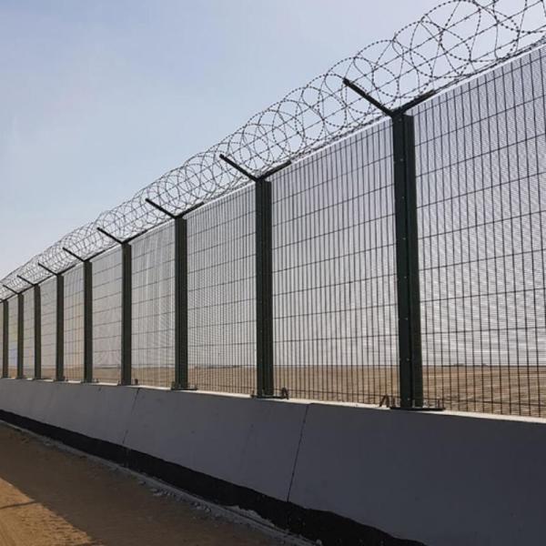 Buy Powder Coated 358 Anti Climb Fence Panels Black White at wholesale prices