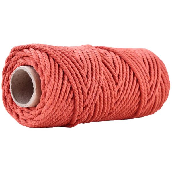 50m Dusty Pink Macrame Cord 5mm ISO9001 Pink Cotton Rope 3 Strands