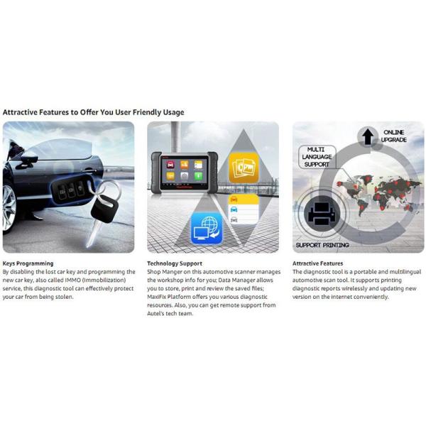 Autel Original MaxiCOM MK808 Diagnostic Tool 7-inch LCD Touch Screen Swift Diagnosis Functions of EPB/IMMO/DPF/SAS/TMPS