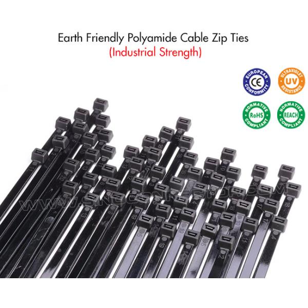 High quality industrial strength nylon wire cable ties (nylon zip ties or zap straps) with CE, ROHS, REACH, UV